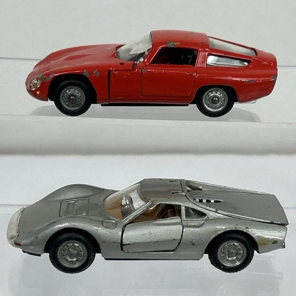Politoys Lot 536 Ferrari Dino Pininfarina Silver Alfa Romeo Giulia 516 Red 1:43